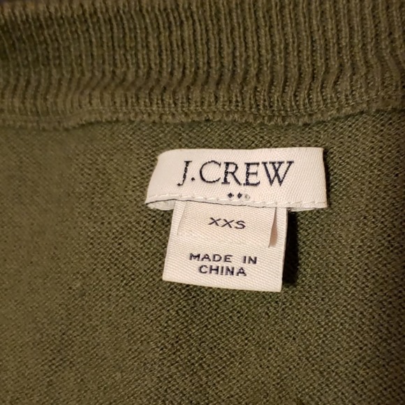J Crew Olive V-Neck Sweater XXS - Picture 3 of 3